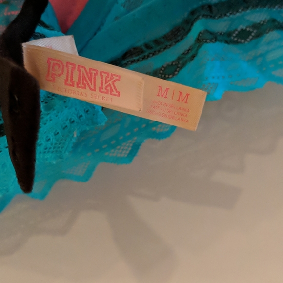 Blue lace racerback padded bra - Picture 3 of 4